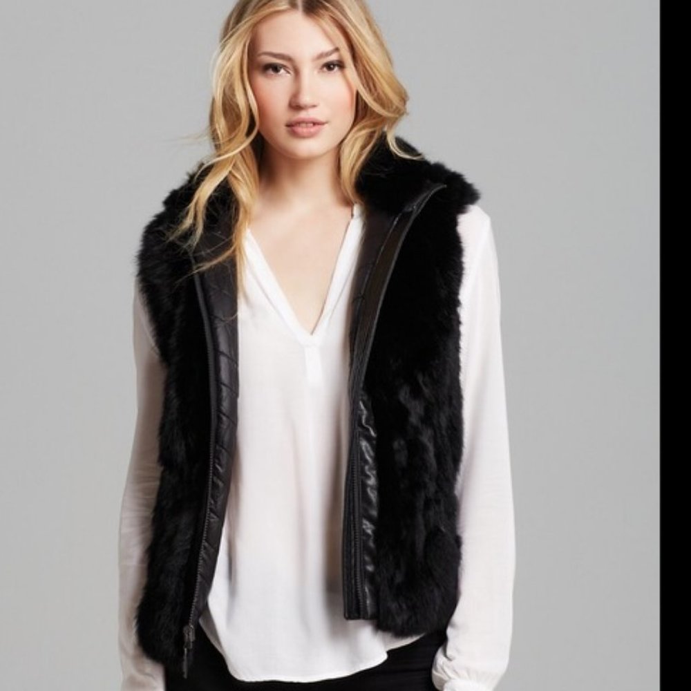 BCBG Fur Knit Vest